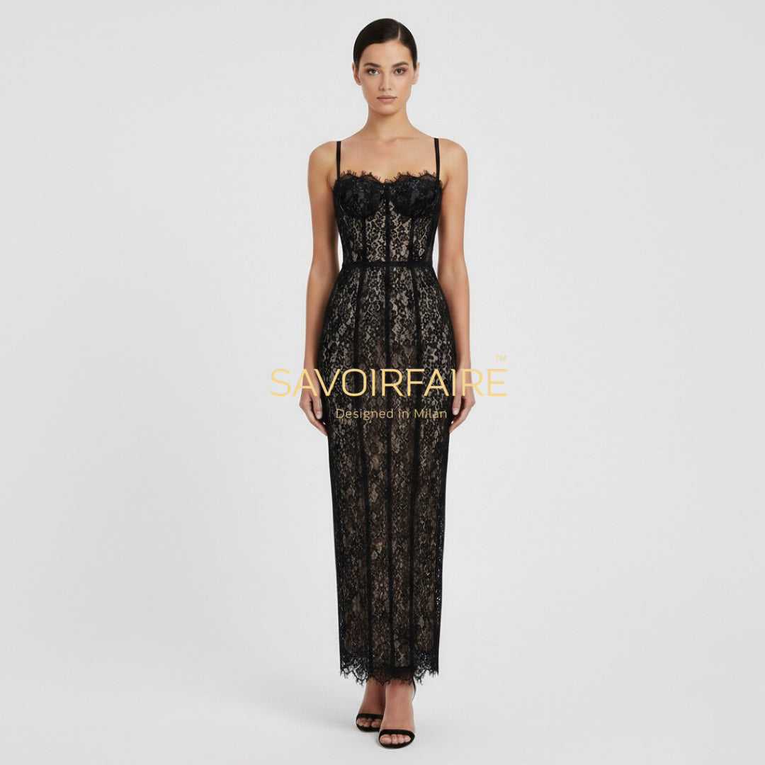 Vestito Pizzo Nero Imperiale 