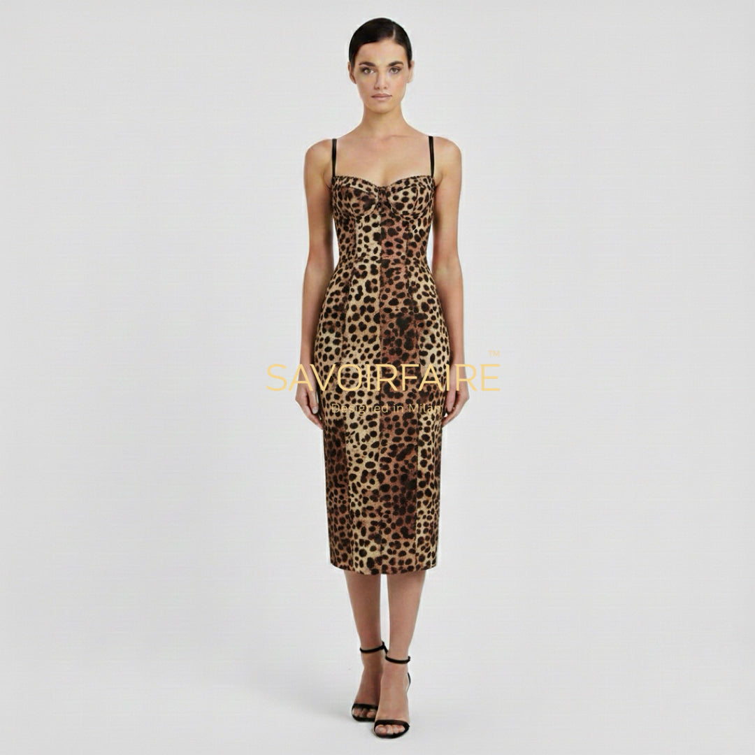 Vestito Slim Leopardato